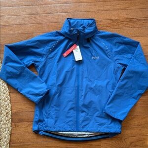 Baleaf 💙 packable Royal Blue Windbreaker with folding hood and multi pocket NWT